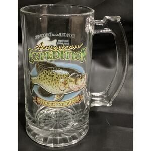 AMERICAN EXPEDITION WILDLIFE Fish Catch The Experience Glass Beer Mug